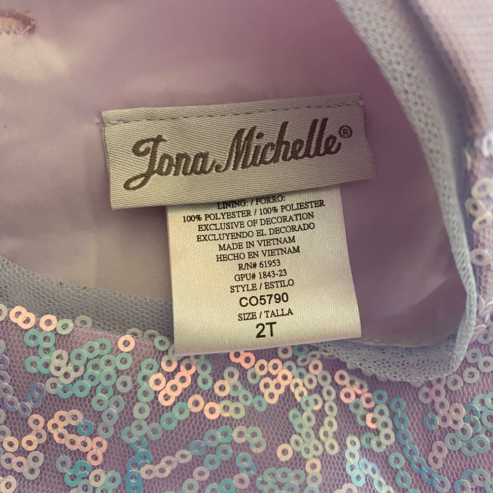 2/$10 Jona Michelle blue/purple sequin fairy party dress size 2T - Picture 4 of 5